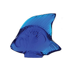 Lalique   Animals   Aquatic Animals - Lalique Fish Cap Ferrat Blue