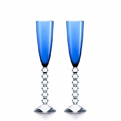 Baccarat   Tabletop   stemware - Baccarat Vega Flutissimo Flutes Blue set of 2