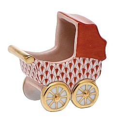 Herend   Home Decor   Accessories - Herend Baby Carriage Rust