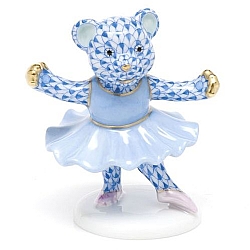 Herend   Animals   Bear - Herend Ballerina Bear Blue