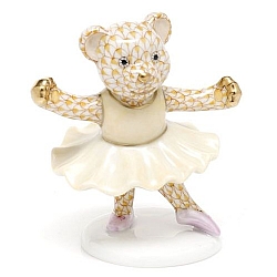 Herend   Animals   Bear - Herend Ballerina Bear Butterscotch