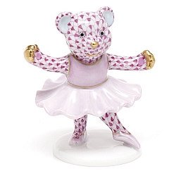 Herend   Animals   Bear - Herend Ballerina Bear Raspberry