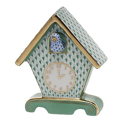 Herend   Home Decor   Clocks - Herend Cuckoo Clock Green