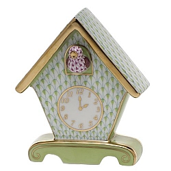 Herend   Home Decor   Clocks - Herend Cuckoo Clock Key lime