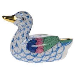 Herend   Animals   Ducks - Herend Baby Duck Blue