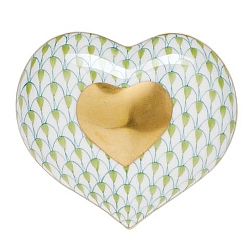 Herend   Home Decor   Heart - Herend Heart Of Gold Key lime
