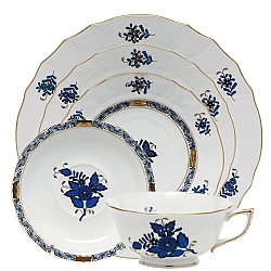 Herend   Tabletop   Dinnerware - Herend Chinese Bouquet Black Sapphire Five Piece Place Setting