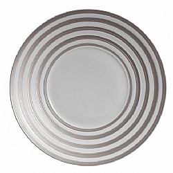 JL Coquet   Tabletop   Dinnerware - JL Coquet  Hemisphere Storm Blue With Metallic Grey Stripes Dinner