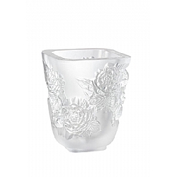 Lalique   Home Decor   Vases - Lalique Small Pivoines Clear Vase