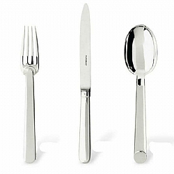 TableTop   Flatware - Puiforcat Silverplated Normandie  5pc Place Setting