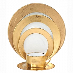 Philippe Deshoulieres   Tabletop   Dinnerware - Philippe Deshoulieres Carat Gold 5 Piece Place Setting: