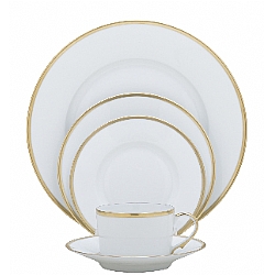 Raynaud   TableTop   Dinnerware - Raynaud Fontainbleau Gold 5pc Place Setting with Filet