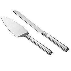 Waterford   Home Decor   Table Accessories - WATERFORD METAL LISMORE DIAMOND CAKE KNIFE AND SERVER SILVER