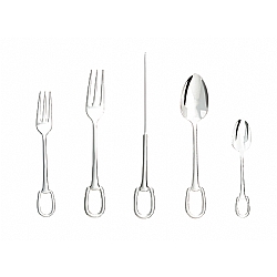 TableTop   Flatware - Hermes Attelage Silverplate 5 pc Place Setting