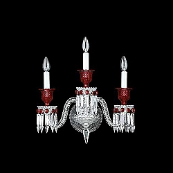 Baccarat   Lighting   Sconces - Baccarat Zenith 3 Light Wall Sconce Clear and Red