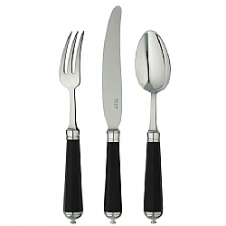 TableTop   Flatware - Ercuis Sterling Silver Conde Octogone Ebony Dinner Fork