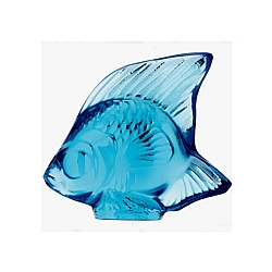 Lalique   Animals   Aquatic Animals - Lalique Fish Light Blue Crystal