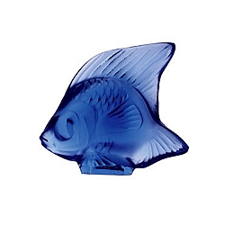 Lalique   Animals   Aquatic Animals - Lalique Fish Sapphire Crystal