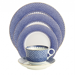 Mottahedeh   Tabletop   Dinnerware - Mottahedeh Blue Lace 5pc Place Setting