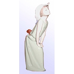 Lladro   Home Decor   Figurines - Lladro Curious Girl with Straw Hat 5009