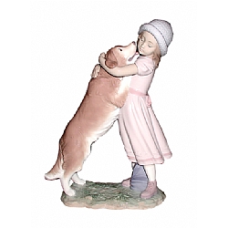 Lladro   Animals   Dogs - Lladro A Warm Welcome 6903