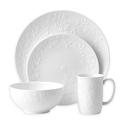 Wedgwood   Tabletop   Dinnerware - WEDGWOOD WILD STRAWBERRY WHITE 4 PIECE PLACE SETTING
