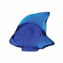 Lalique   Animals   Aquatic Animals - Lalique Fish Cap Ferrat Blue