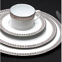 Haviland   Tabletop   Dinnerware - Haviland Eternity White Platinum 5 Piece Place Setting