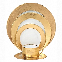 Philippe Deshoulieres   Tabletop   Dinnerware - Philippe Deshoulieres Carat Gold 5 Piece Place Setting: