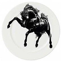 Royal Crown Derby   Tabletop   Dinnerware - Royal Crown Derby Equus Black and White Full Image Horse Plate 12