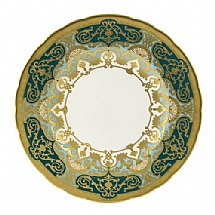 Royal Crown Derby   Tabletop   Dinnerware - Royal Crown Derby Heritage Forest Green and Turquoise Dinner Plate