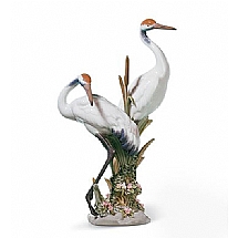 Lladro   Animals   Birds - Lladro Courting Cranes  1611