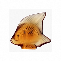 Lalique   Animals   Aquatic Animals - Lalique Fish Amber Crystal