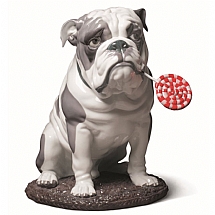 Lladro   Animals   Dogs - Lladro Bulldog With Lollipop Dog