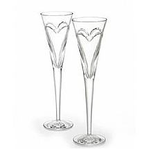 Waterford   Dining   Barware - Waterford wishes Love and Romance Flutes, Pair