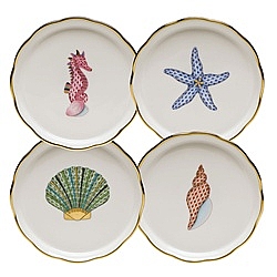 Herend   TableTop   Dinnerware - Herend Aquatic Coaster Set Of Four