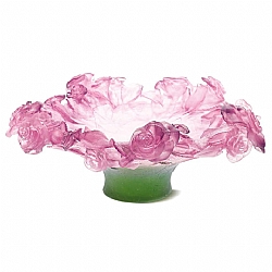 Daum   Home Decor   Bowls - Daum Roses Footed Bowl