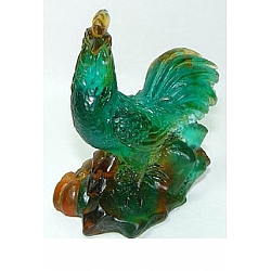 Daum   Animals   Farm - Daum Rooster Amber Green