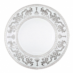 Haviland   TableTop   Dinnerware - Haviland Couronne Imperiale Platinum White Large Dinner Plate