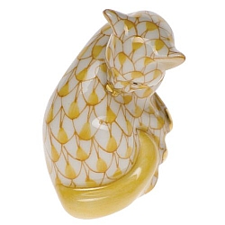 Herend   animals   Cats - Herend Miniature Cat Butterscotch