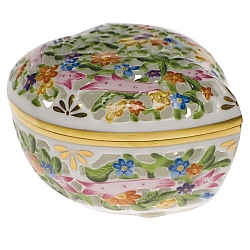 Herend   home decor   Table Accessories - Herend Openwork Heart Box White