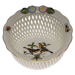 Herend   home decor   Table Accessories - Herend Openwork Basket with flowers Multicolor