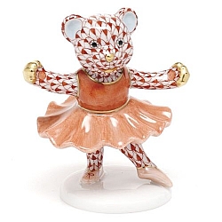 Herend   Animals   Bear - Herend Ballerina Bear Rust