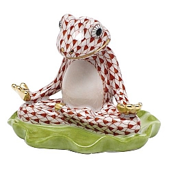Herend   animals   Frog - Herend Yoga Frog Rust