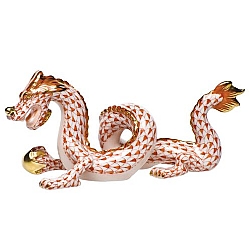 Herend   home decor   Figurines - Herend Small Dragon Rust