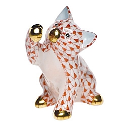 Herend   animals   Cats - Herend Curious Cat Rust