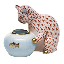 Herend   animals   Cats - Herend Gone Fishing Rust