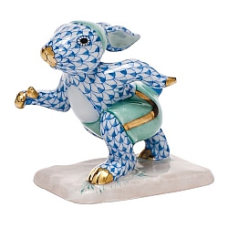 Herend   animals   Rabbits - Herend Running Bunny Blue