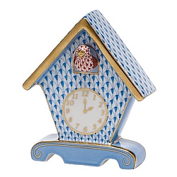 Herend   home decor   Clocks - Herend Cuckoo Clock Blue