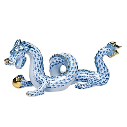 Herend   home decor   Figurines - Herend Small Dragon Blue